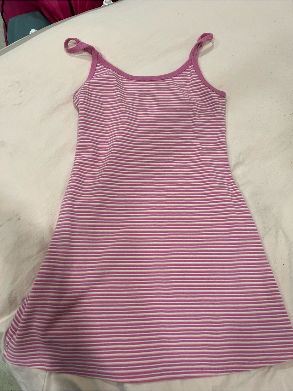 American Eagle Outfitters Pink and White Striped Mini Tank Dress